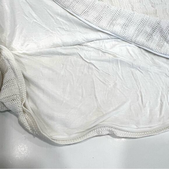 Lauren Ralph Lauren Knit White Cream King Pillowcase Shams Zippered x2 (TWO) - Picture 5 of 12